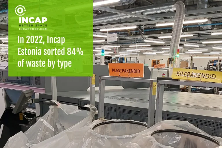 In 2022 Incap Estonia sorted 84% of waste by type