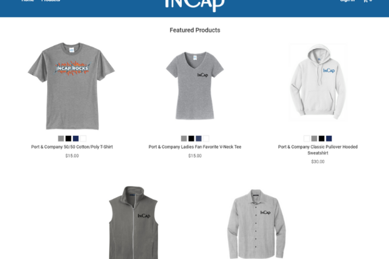 Incap US has an online merch store