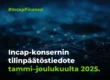Incap-konsernin tilinpäätöstiedote tammi–joulukuulta 2025 (tilintarkastamaton)