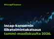 Incap-konsernin liiketoimintakatsaus tammi–maaliskuulta 2026 (tilintarkastamaton)