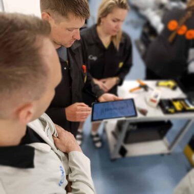 The Incap Slovakia team visiting Incap Estonia - Incap Estonia Factory