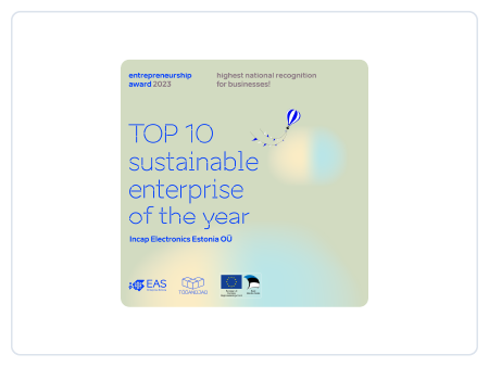 Incap Estonia Award - Entrepreneurship Award 2023 - Top 10 Sustainable Enterprise of the Year